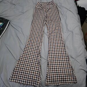 Stylish Checkered Women's Flare Pants